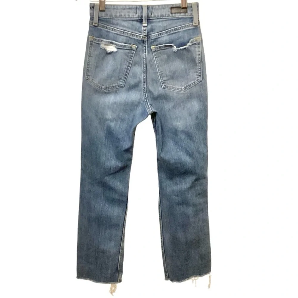 Abercrombie 4 (27) Zoe Natural Rise Ankle Straight Women’s Distressed Jeans